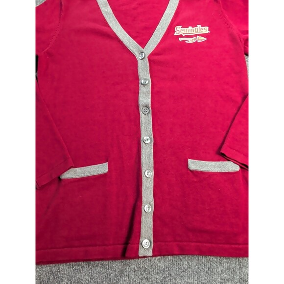 Florida State Seminoles Button Up Sweater Womens Small Red Lady Vessi Preppy - Picture 4 of 9